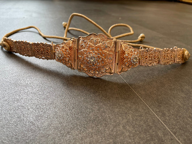 KAFTANI by Inisa Gürtel Roségold mit Band