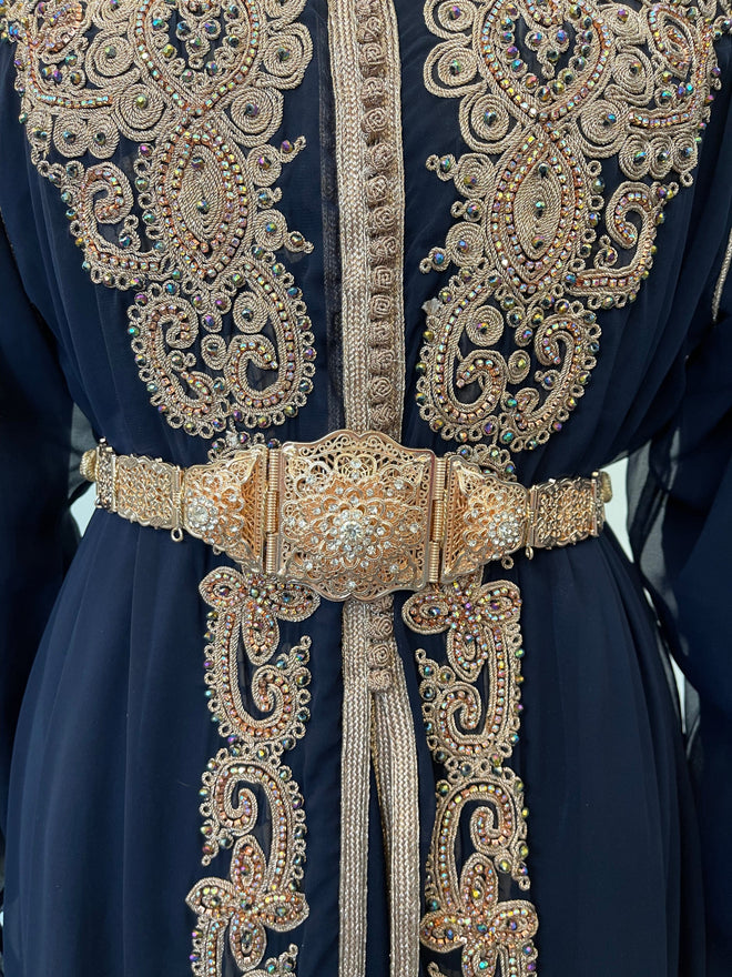 KAFTANI by Inisa Gürtel Roségold mit Band