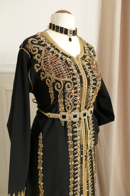 KAFTANI by Inisa Takshita Rot Schwarz Takshita