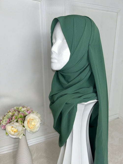 KAFTANI by Inisa Grasgrün Hijab Altweiß online kaufen Hijab Medina Seide Hijab
