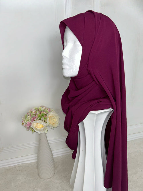 KAFTANI by Inisa Violett Hijab Altweiß online kaufen Hijab Medina Seide Hijab