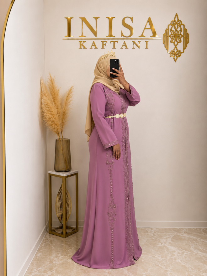 Kaftan Altrosa – Seitenansicht