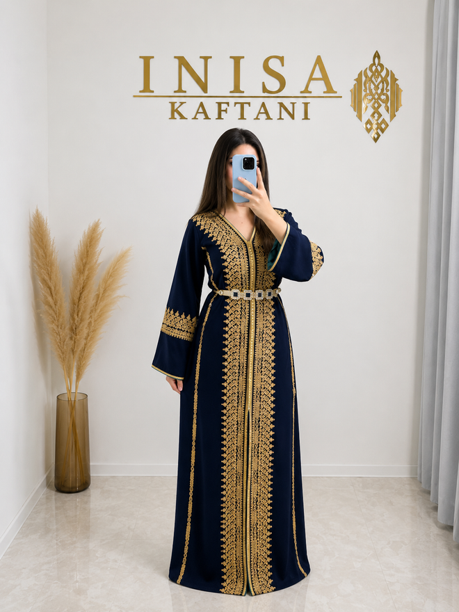 Kaftan Dunkelblau – Frontansicht