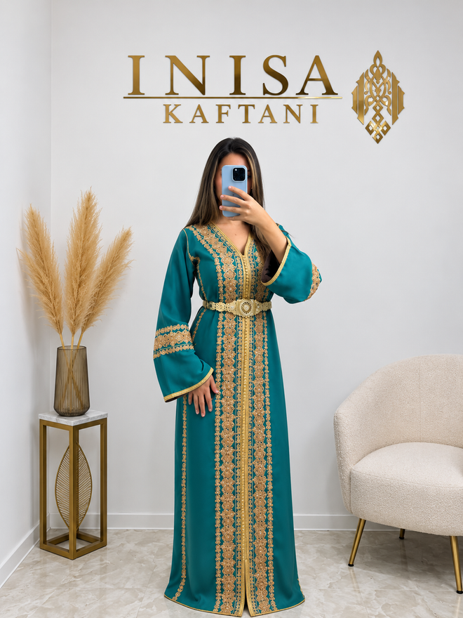 Kaftan Smaragd – Frontansicht