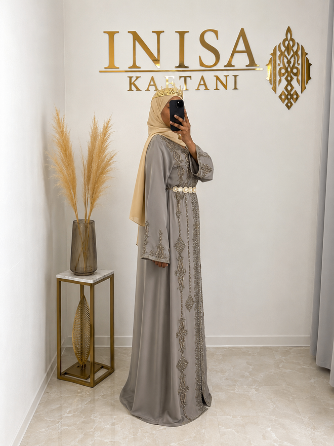 Kaftan Perlgrau – Seitenansicht